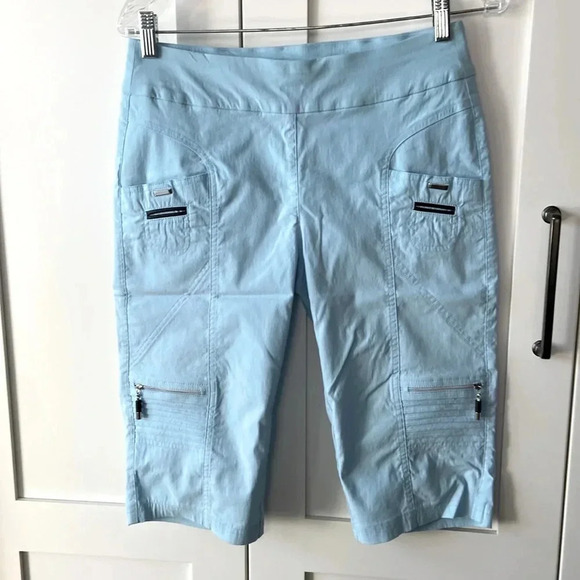 Jamie Sadock Skinnylicious Knee Capri Womens 6 Sky Blue Pull On Pockets Golf EUC - Picture 1 of 8